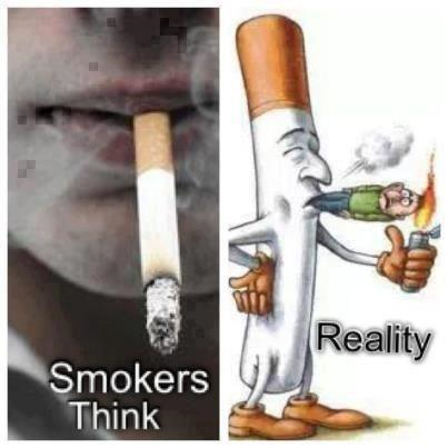 انت لا تحرق السيجارة.............. بل هي التي تحرقك.........